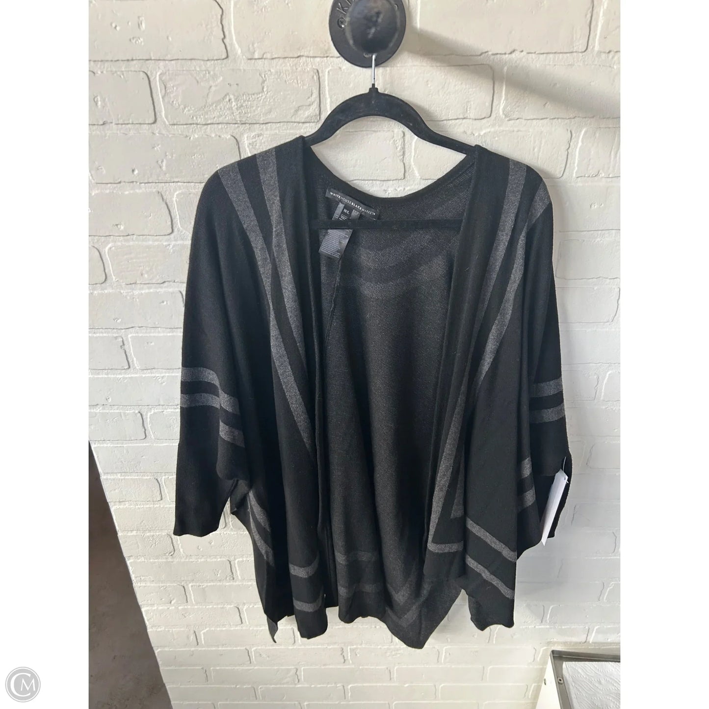 Sweater Cardigan By White House Black Market In Black & Grey, Size: M