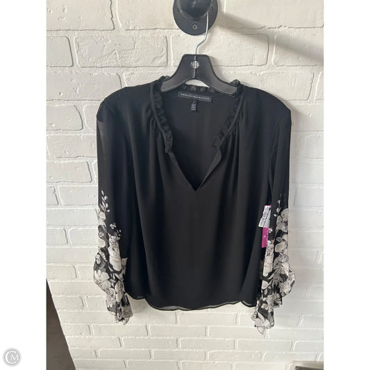 Top Long Sleeve By White House Black Market In Black & White, Size: L