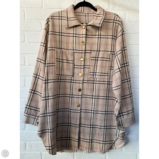 Jacket Shirt By Clothes Mentor In Brown & Tan, Size: Xl