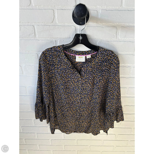 Top Long Sleeve By Maeve In Black & Blue, Size: S