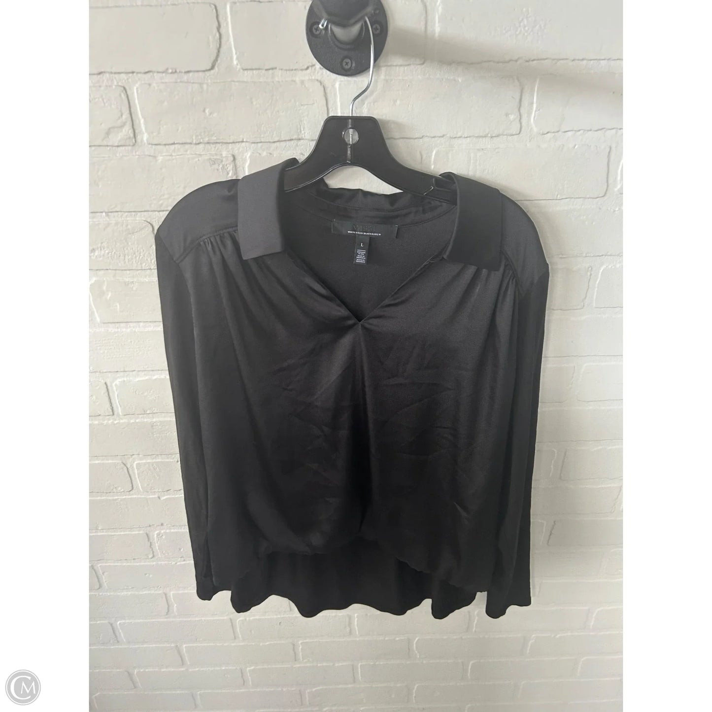 Top Long Sleeve By White House Black Market In Black, Size: L