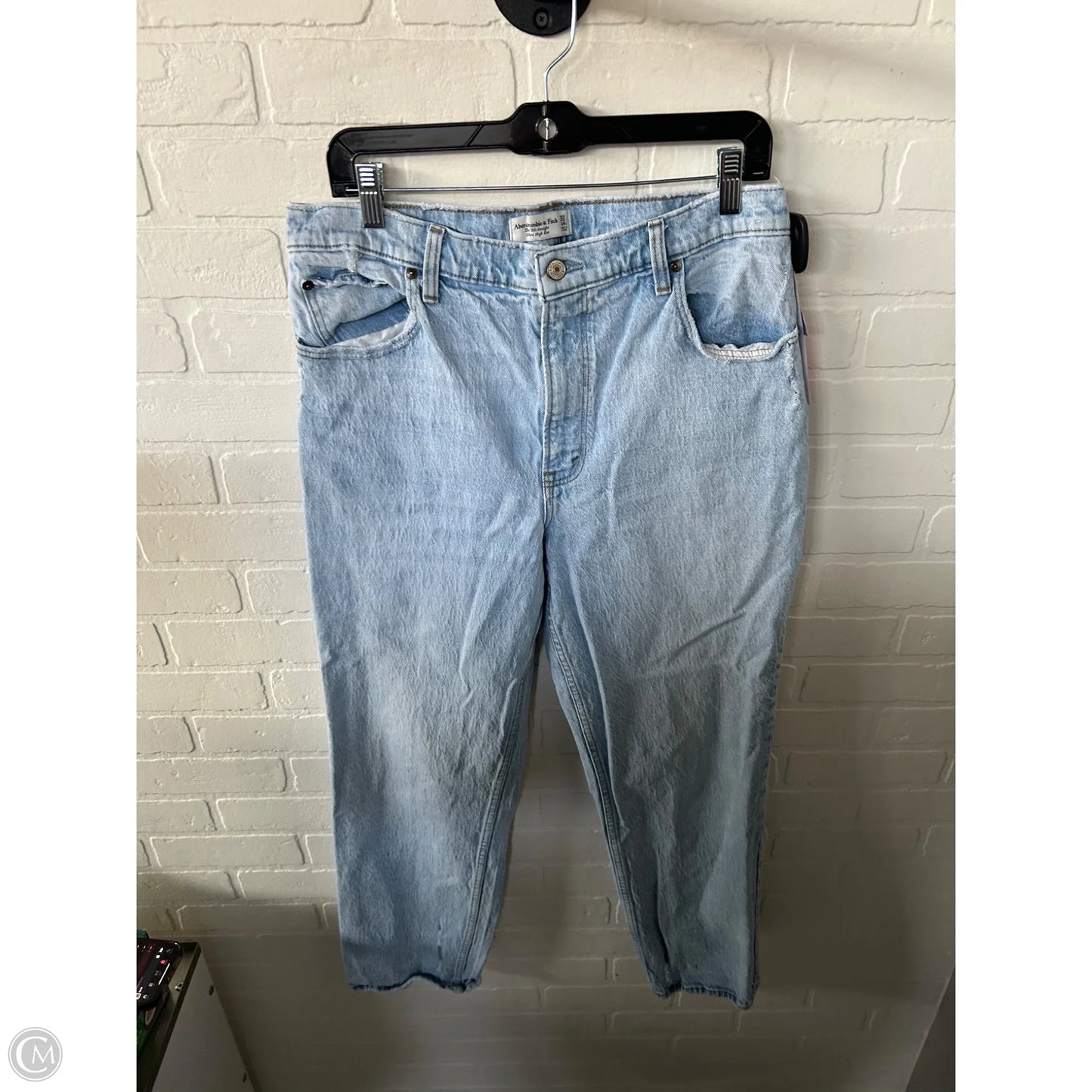 Jeans Straight By Abercrombie And Fitch In Blue Denim, Size: 14