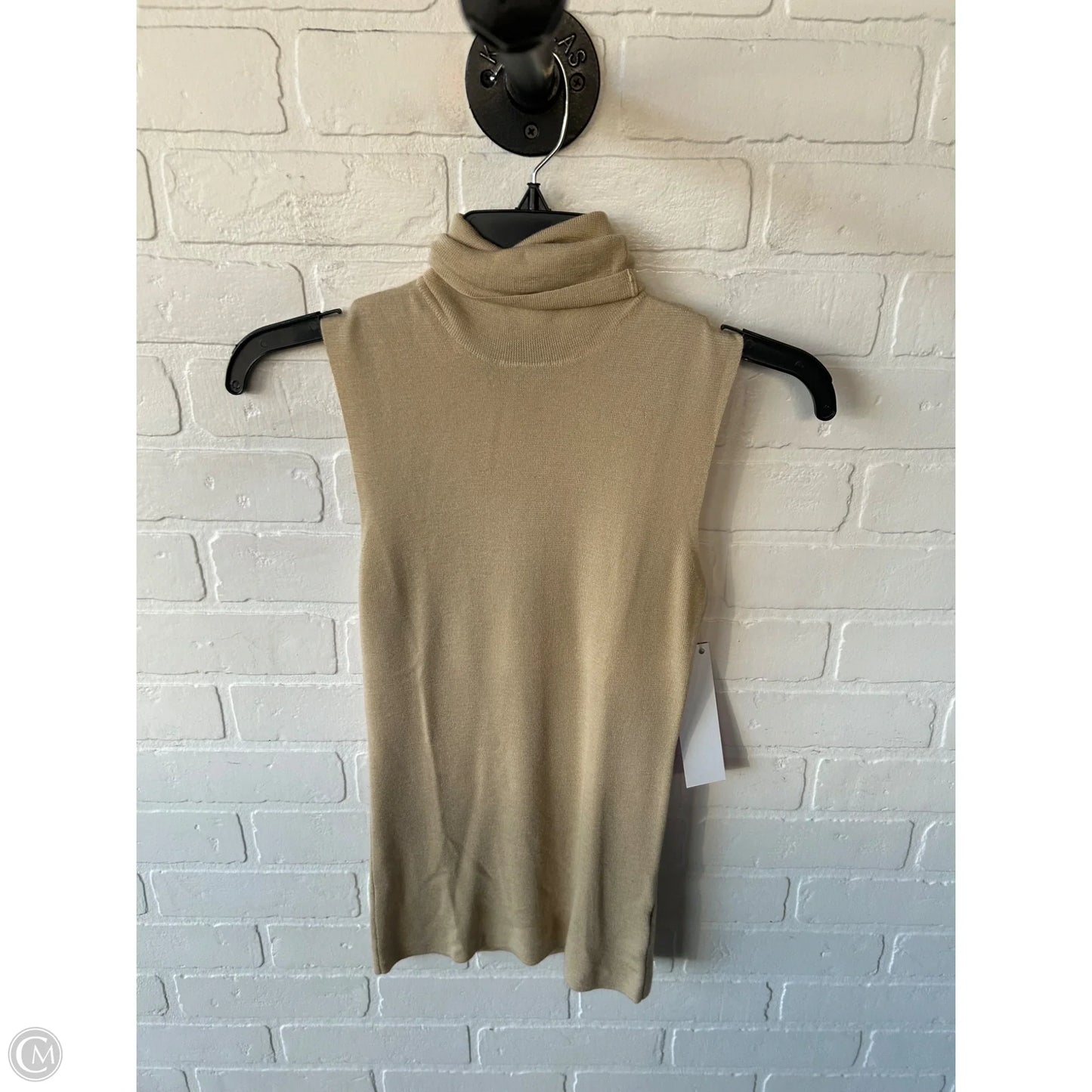 Sweater Short Sleeve By Ralph Lauren In Tan, Size: M