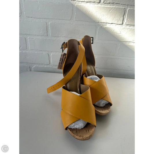 Sandals Heels Wedge By Aerosoles In Yellow, Size: 9