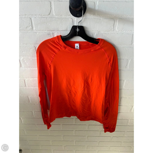 Athletic Top Long Sleeve Crewneck By 90 Degrees By Reflex In Orange, Size: L