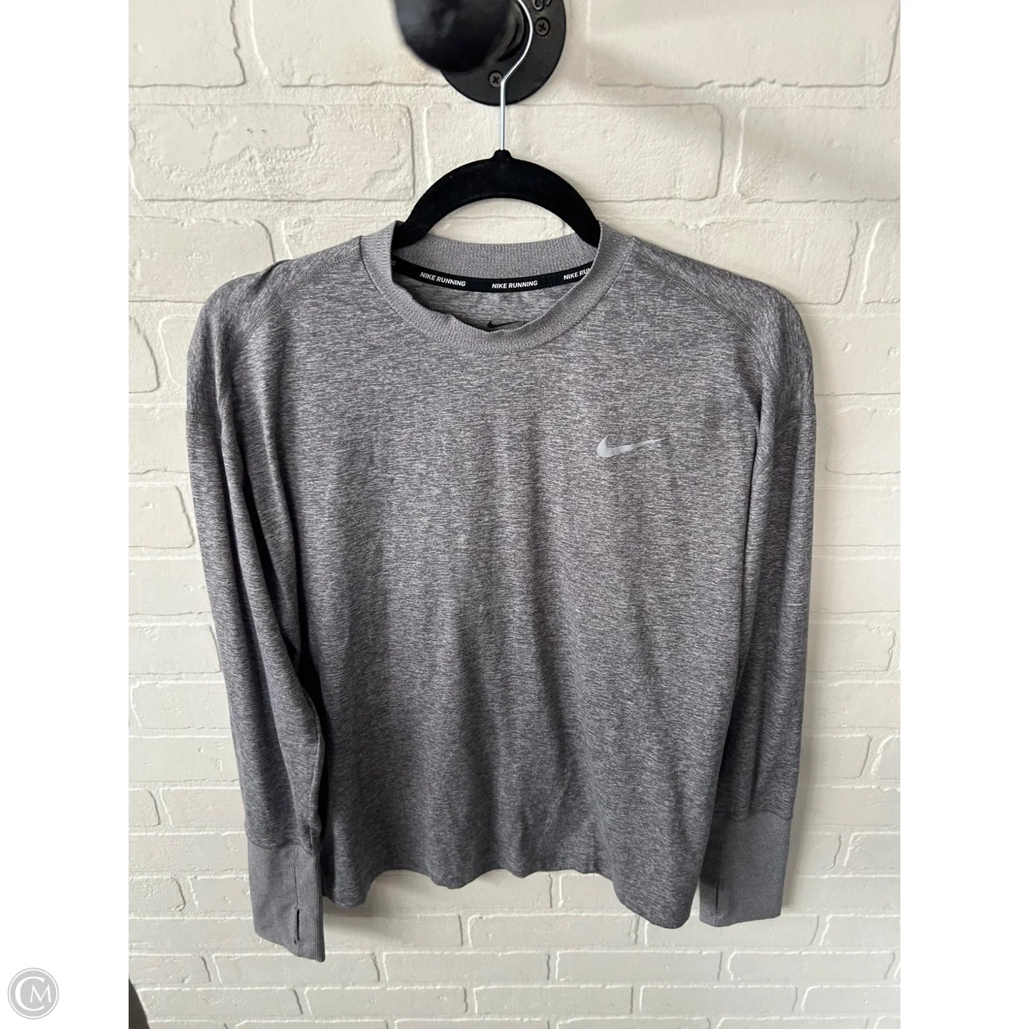 Athletic Top Long Sleeve Crewneck By Nike Apparel In Grey, Size: L