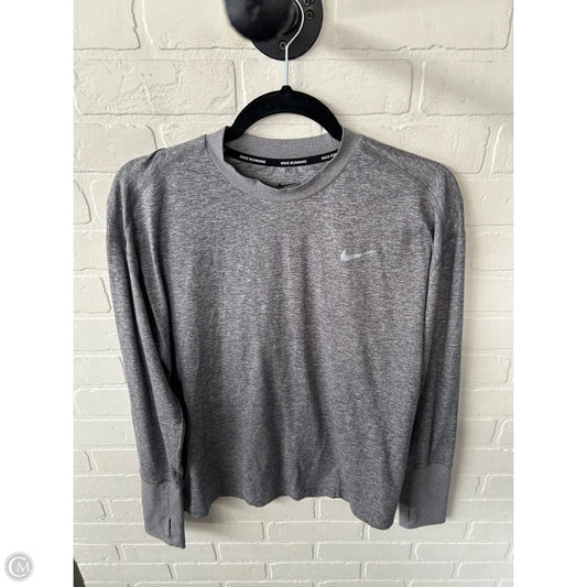Athletic Top Long Sleeve Crewneck By Nike Apparel In Grey, Size: L