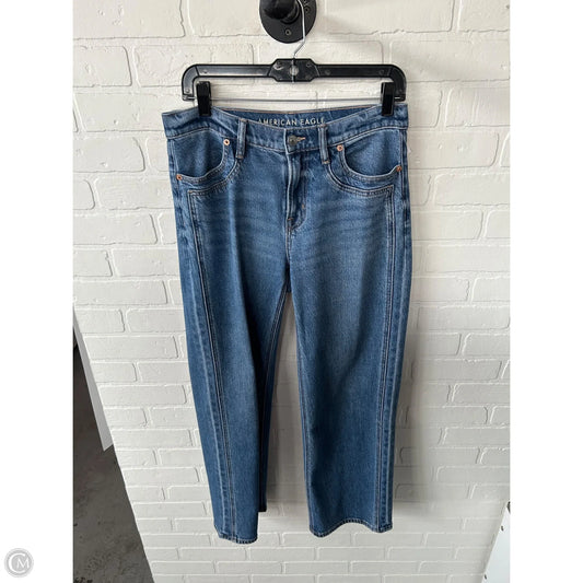 Jeans Wide Leg By American Eagle In Blue Denim, Size: 4
