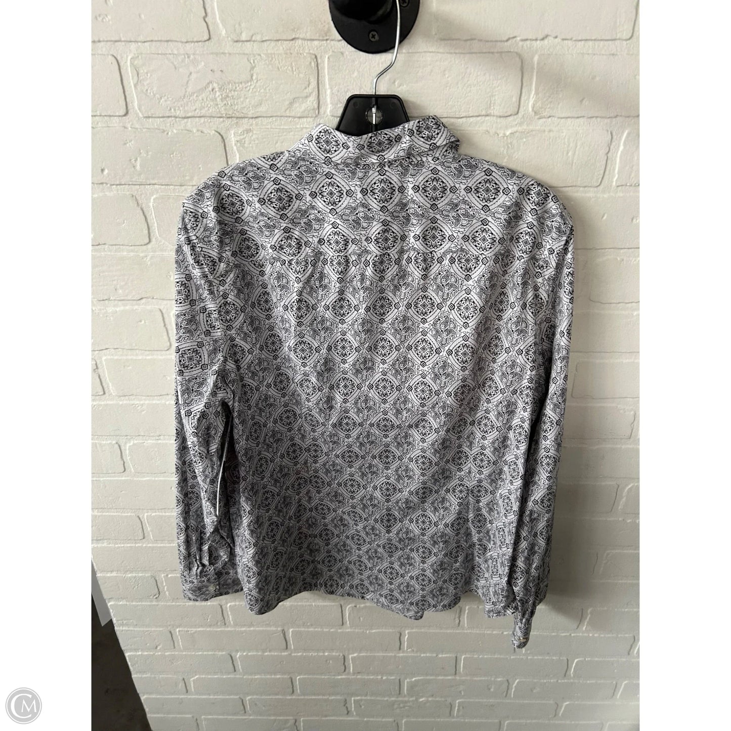 Top Long Sleeve By Talbots In Black & Grey, Size: Xl