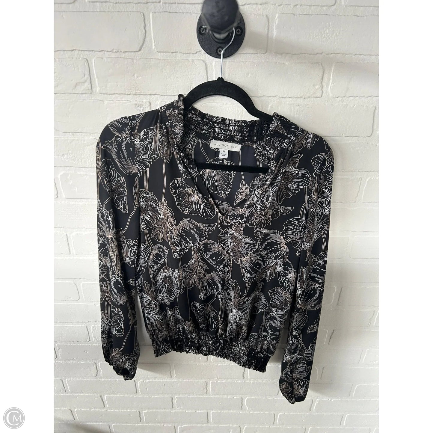 Top Long Sleeve By Allison Joy In Black, Size: M