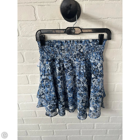 Skirt Mini & Short By Express In Blue & White, Size: 0