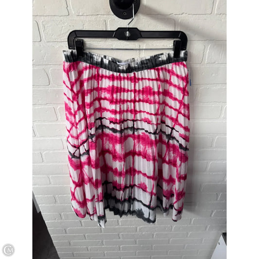 Skirt Midi By Calvin Klein In Black & Pink, Size: 8