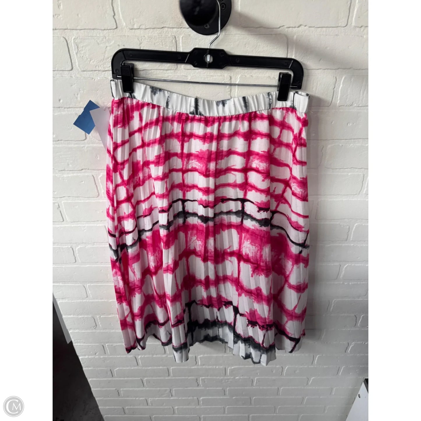 Skirt Midi By Calvin Klein In Black & Pink, Size: 8
