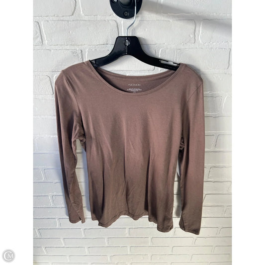 Top Long Sleeve Basic By Tahari In Brown, Size: L