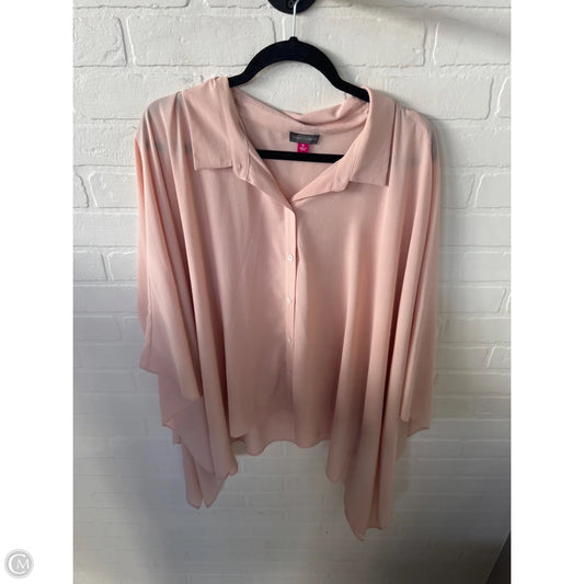 Top Long Sleeve By Vince Camuto In Peach, Size: Xl