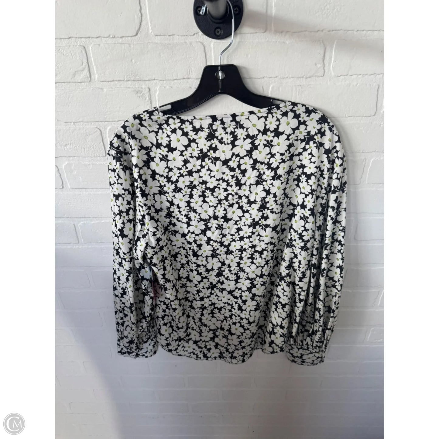 Top Long Sleeve By Rebecca Taylor In Black & White, Size: M