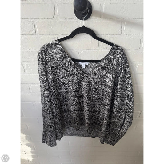 Top Long Sleeve By Nordstrom In Black & White, Size: Xl