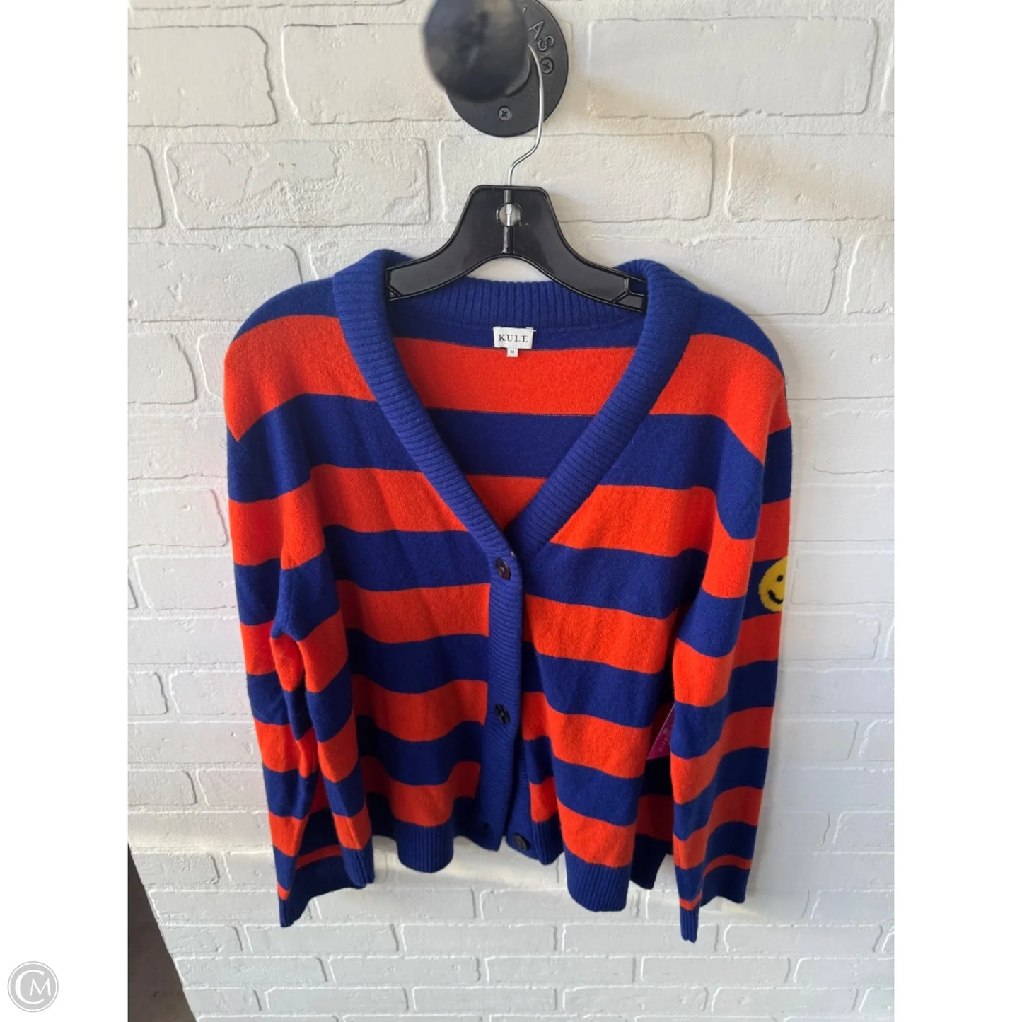 Sweater Cardigan Cashmere By Kule In Blue & Orange, Size: M