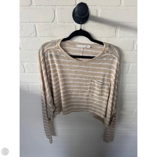 Top Long Sleeve By Altard State In Tan & White, Size: L