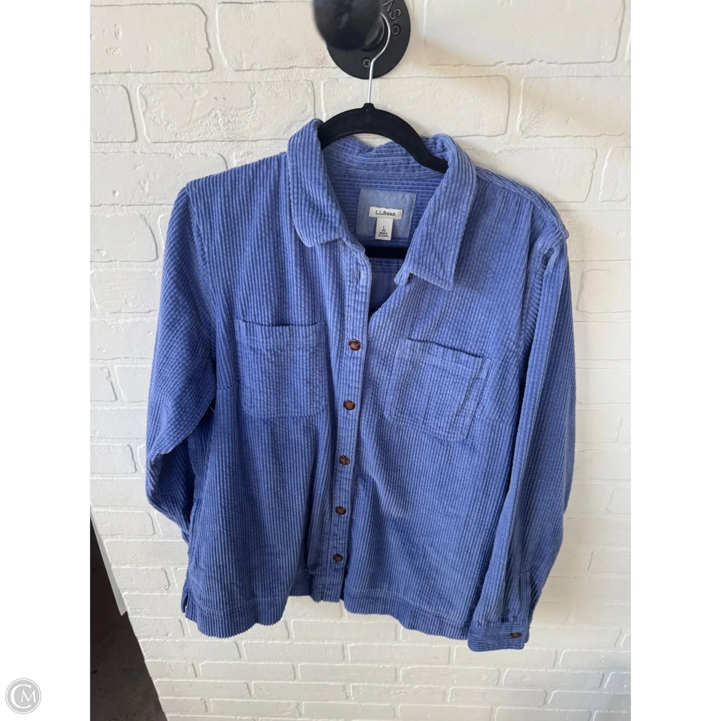 Jacket Shirt By L.l. Bean In Blue, Size: L