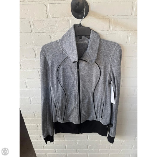 Athletic Jacket By Lululemon In Black & Grey, Size: M