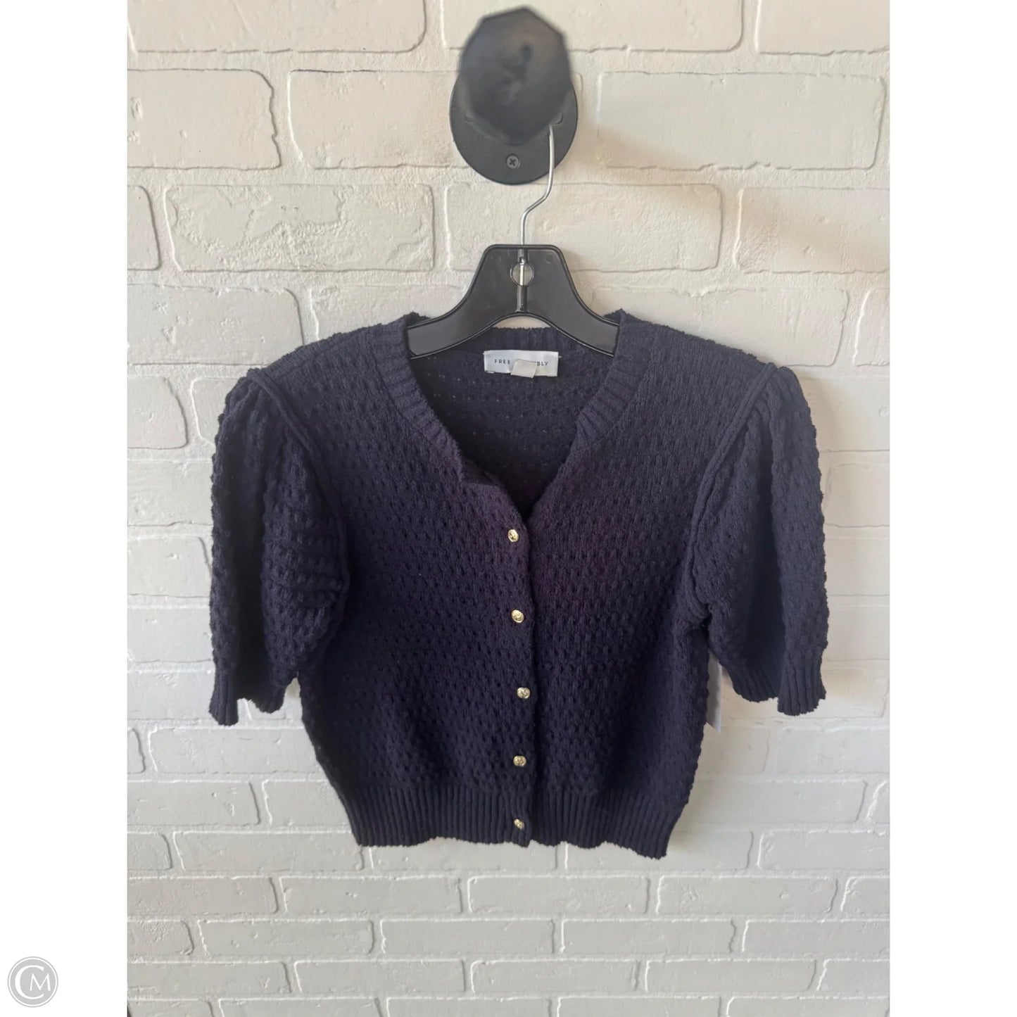 Sweater Cardigan By Free Assembly In Blue, Size: M