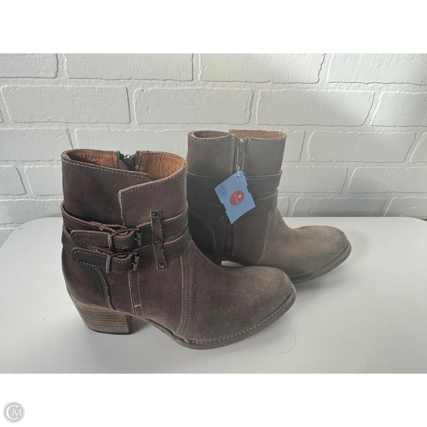 Boots Ankle Heels By Freebird In Brown, Size: 8