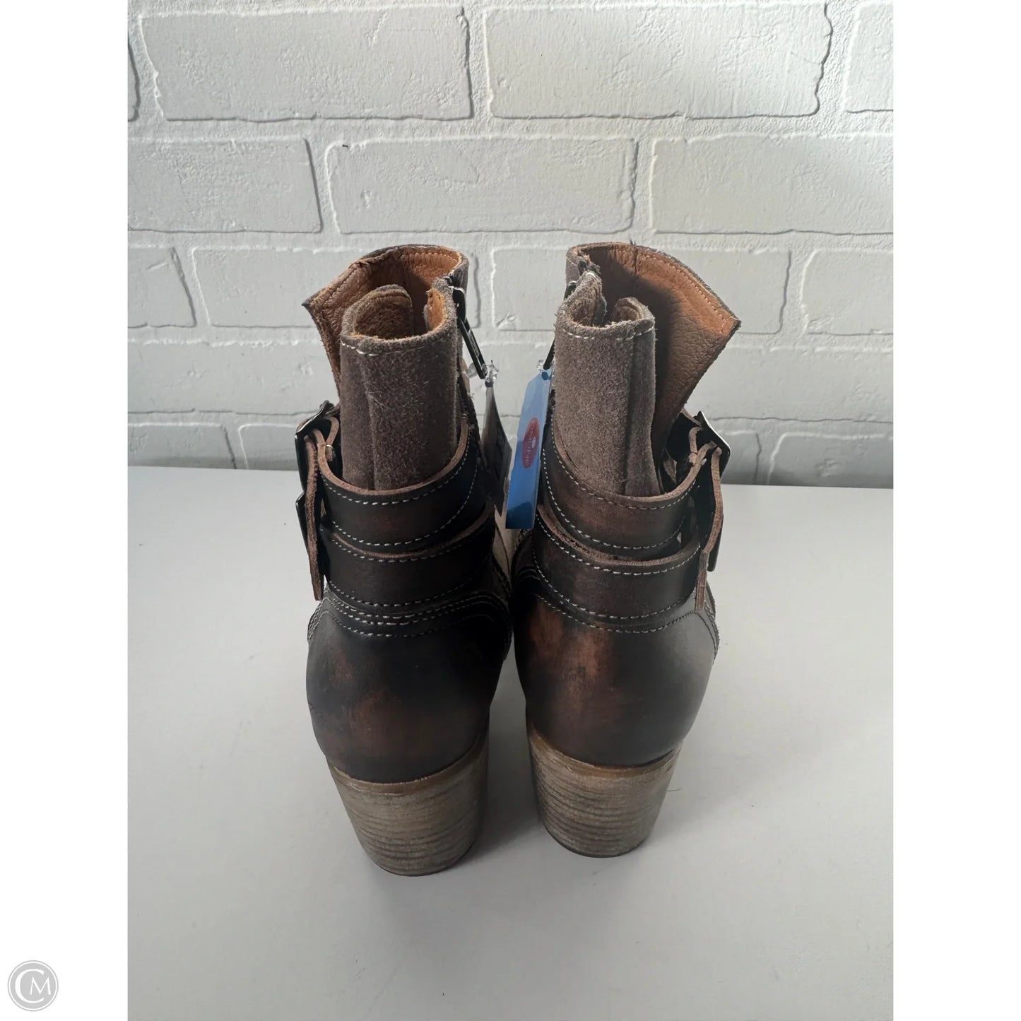 Boots Ankle Heels By Freebird In Brown, Size: 8