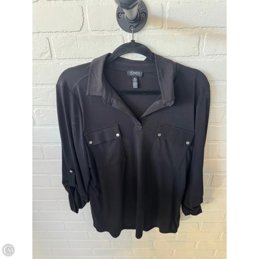 Top Long Sleeve By Jones New York In Black, Size: L