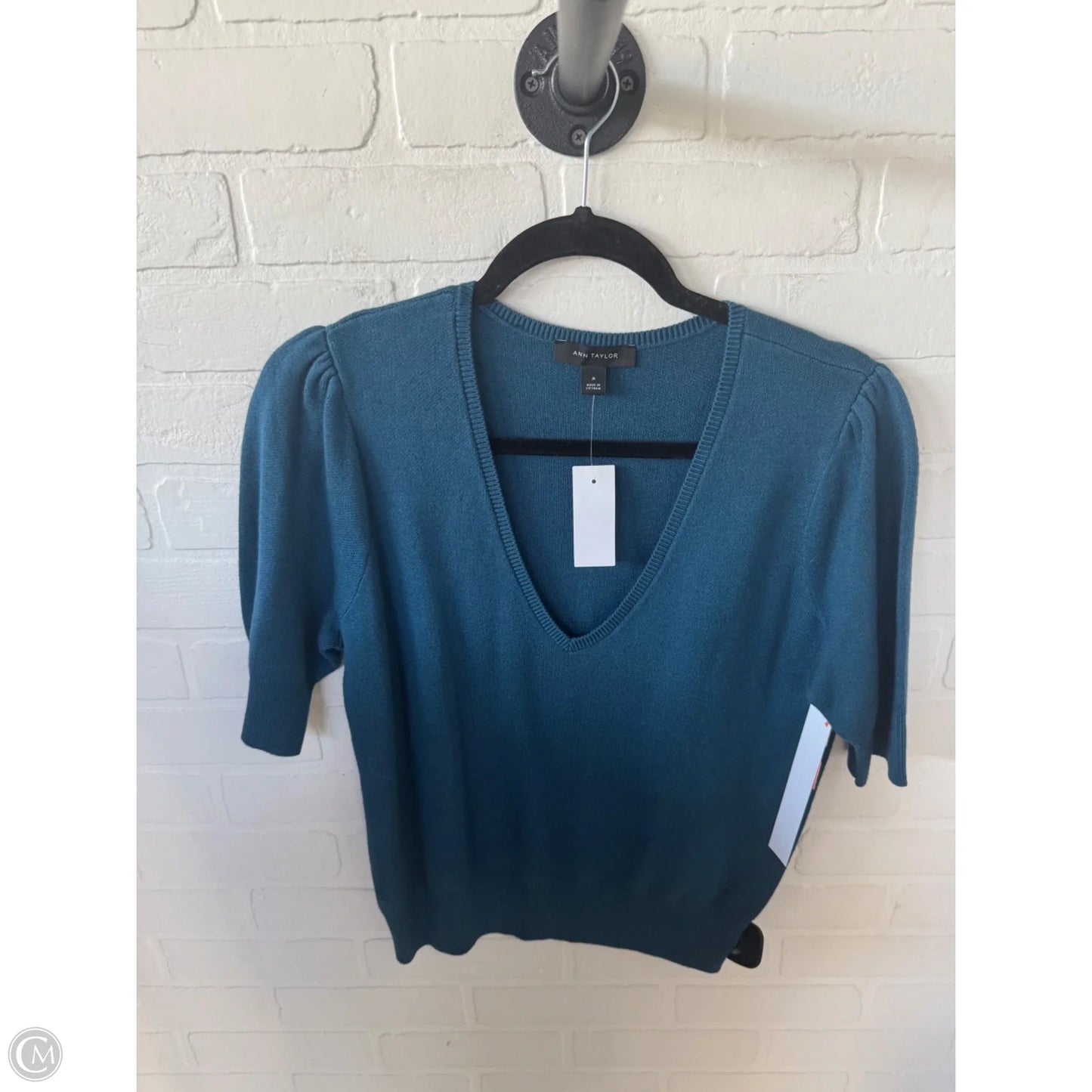 Sweater Short Sleeve By Ann Taylor In Blue, Size: M