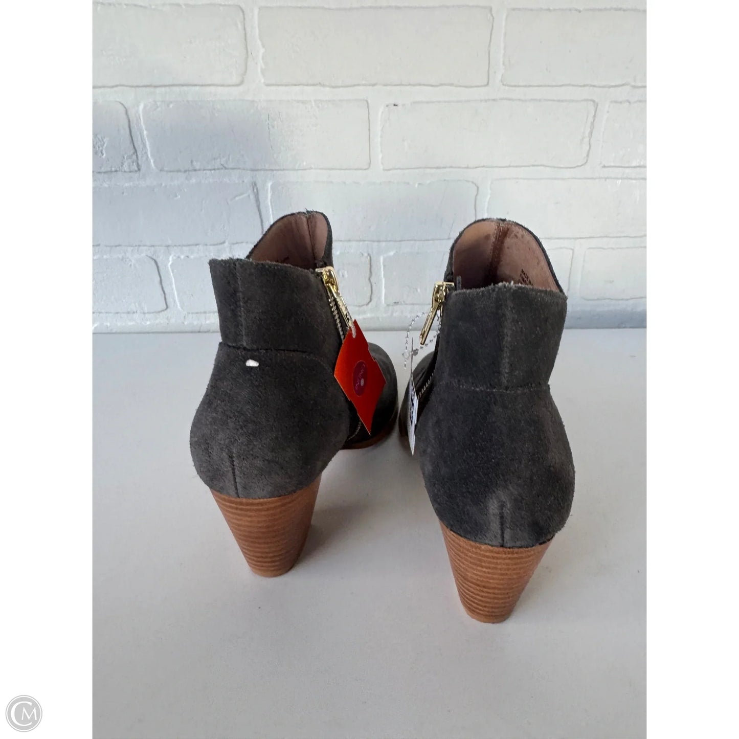 Boots Ankle Heels By Anthropologie In Grey, Size: 7.5