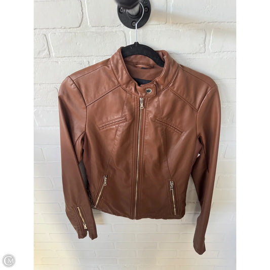 Jacket Moto By Guess In Brown, Size: S