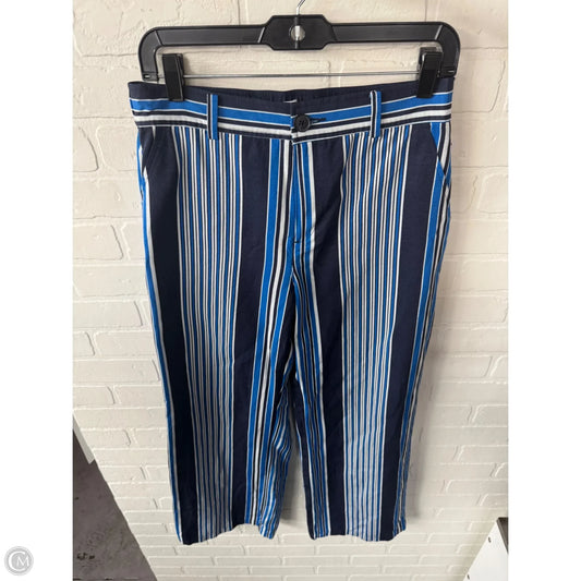 Pants Wide Leg By Loft In Blue & White, Size: 4