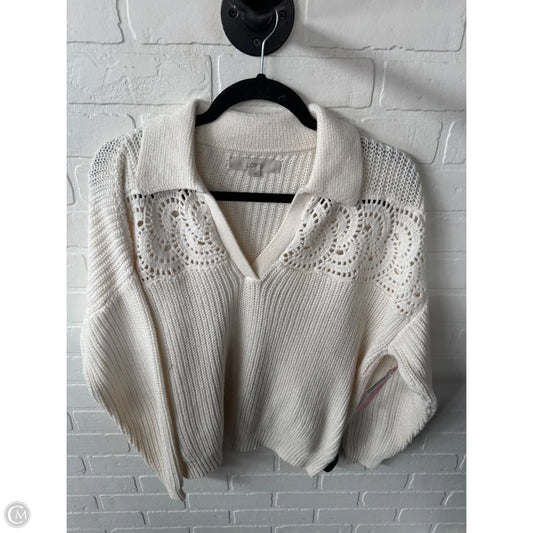 Sweater By Loft In Cream, Size: L