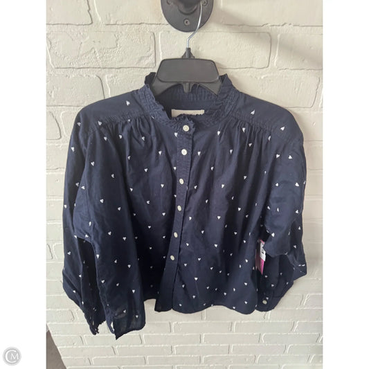 Top Long Sleeve By Loft In Blue & White, Size: M