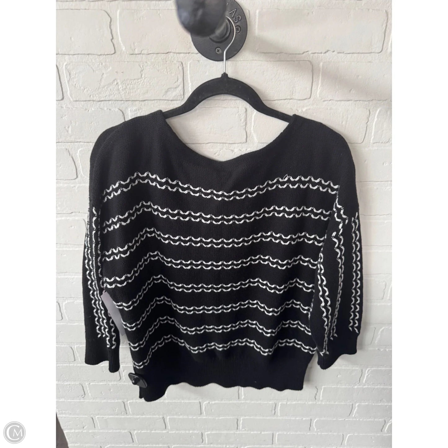 Sweater By Ann Taylor In Black & White, Size: L