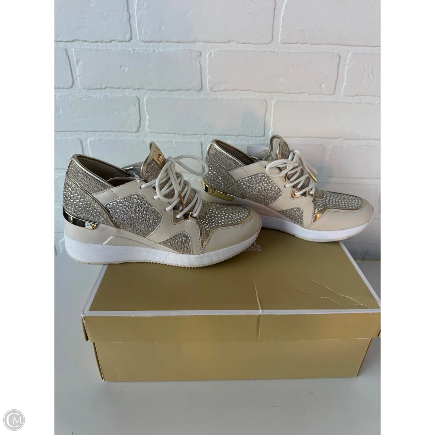 Shoes Designer By Michael Kors In Gold & Tan, Size: 7