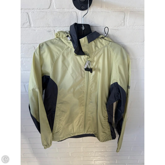 Jacket Windbreaker By Columbia In Green & Grey, Size: M