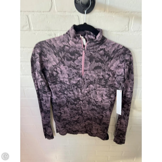 Athletic Top Long Sleeve Collar By Athleta In Black & Pink, Size: Xs