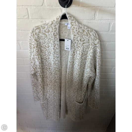 Sweater Cardigan By Nine West Apparel In Gold & White, Size: Xl
