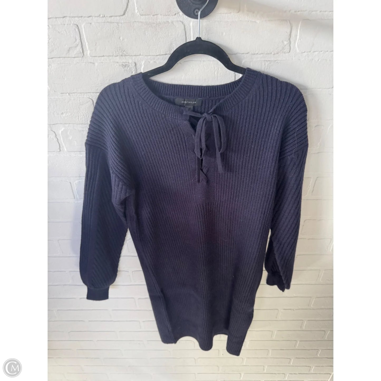Dress Sweater By Ann Taylor In Navy, Size: Xs