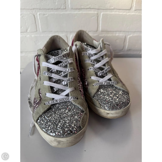 Shoes Luxury Designer By Golden Goose In Pink & Silver, Size: 7.5