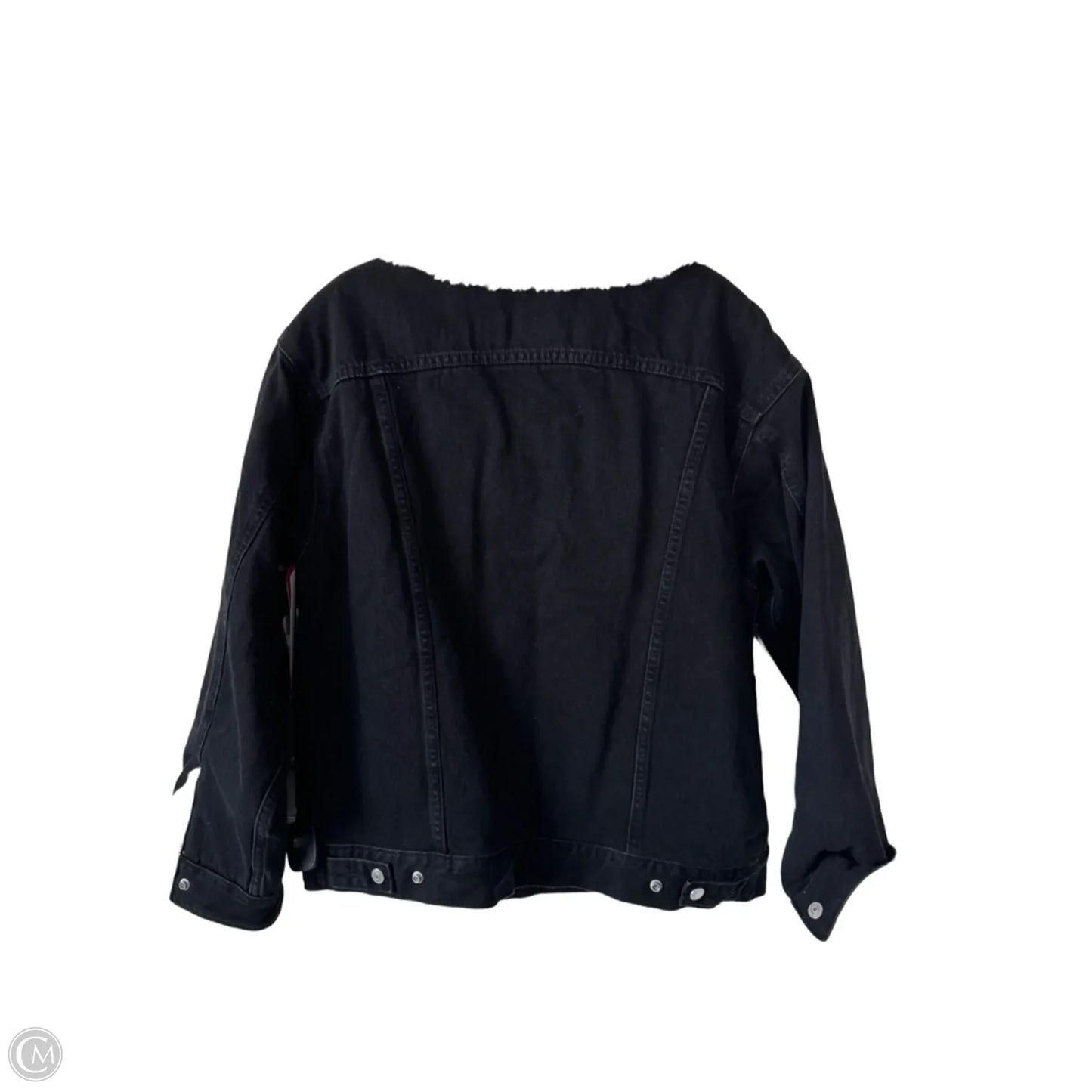 Jacket Denim By Levis In Black Denim, Size: S