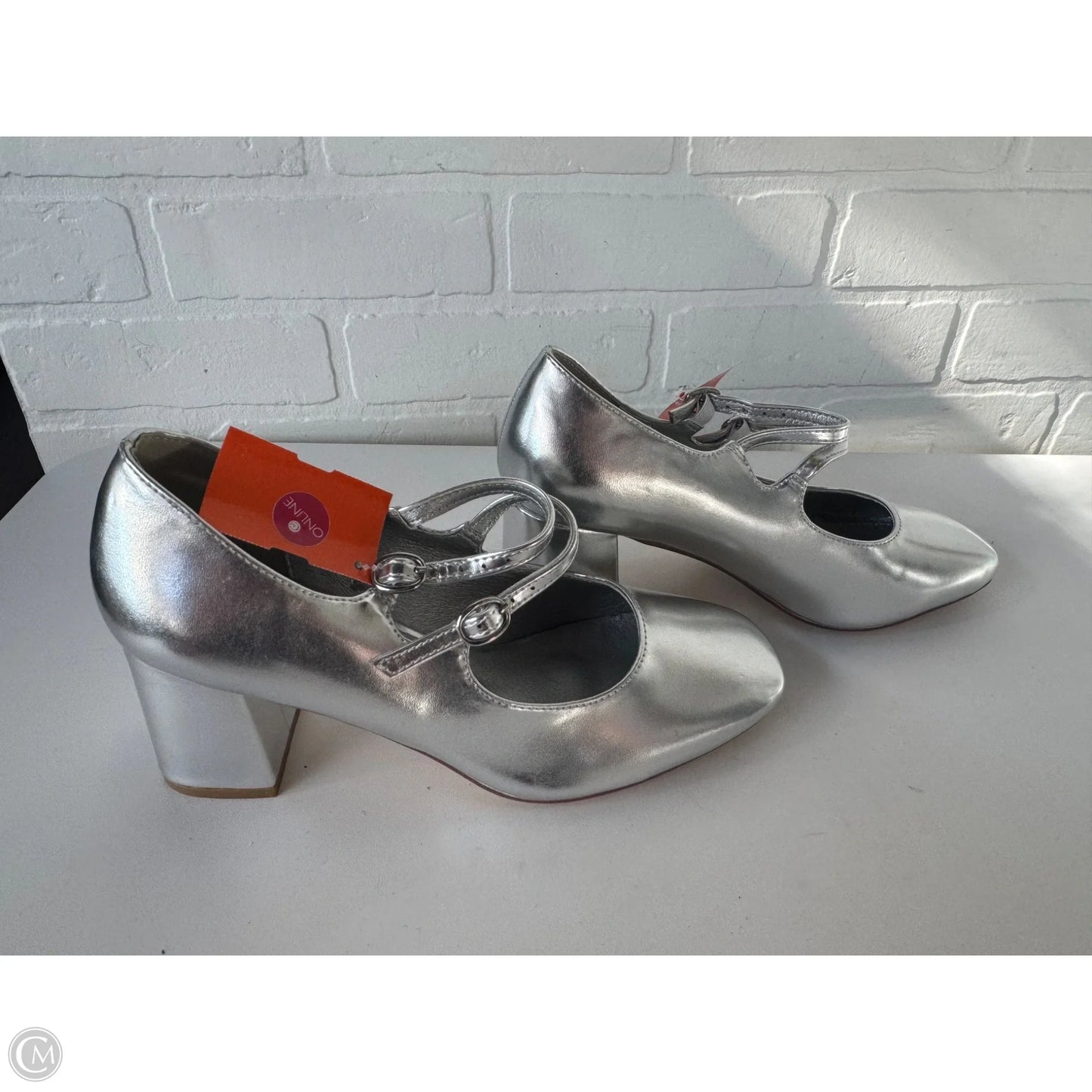 Shoes Heels Block By Cider In Silver, Size: 8