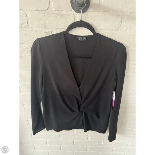 Top Long Sleeve By Top Shop In Black, Size: S