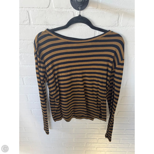 Top Long Sleeve By Vince In Blue & Brown, Size: L