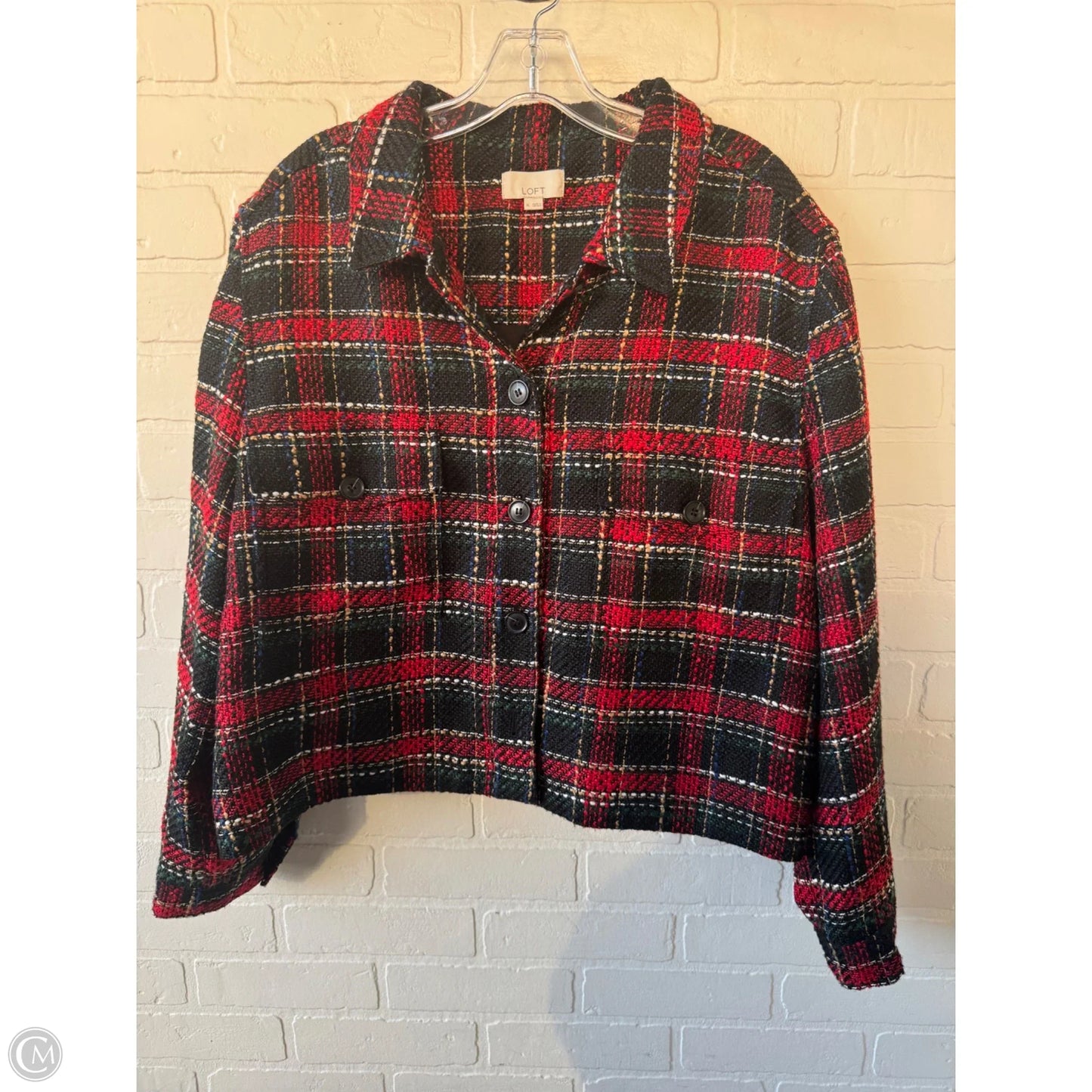Blazer By Loft In Black & Red, Size: Xl