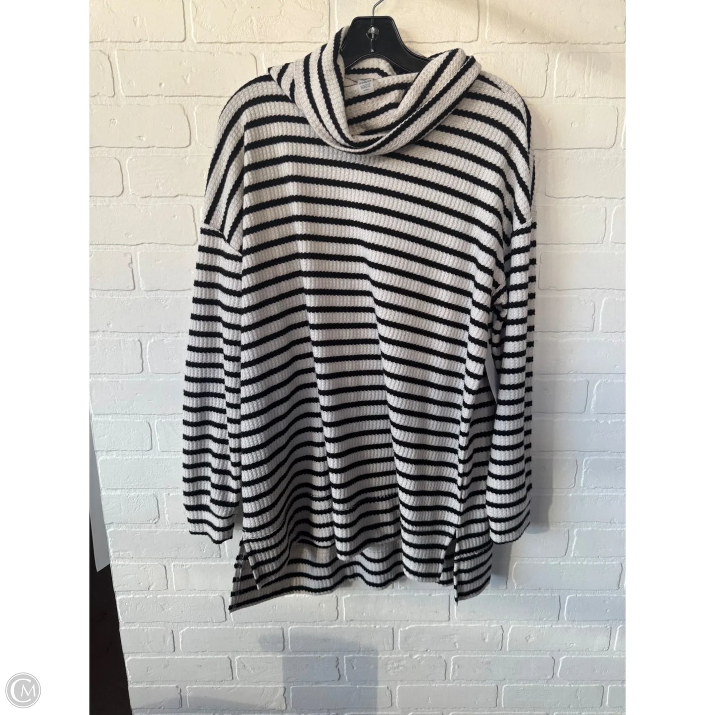 Top Long Sleeve By Lou And Grey In Black & Cream, Size: L