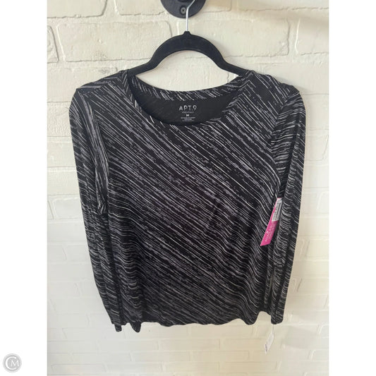 Top Long Sleeve By Apt 9 In Black & White, Size: M