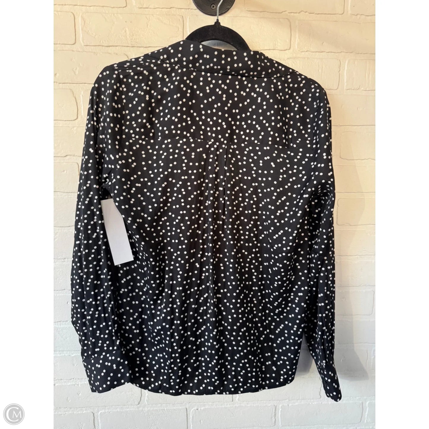 Top Long Sleeve By Banana Republic In Black & White, Size: S
